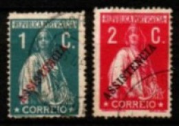PORTUGAL  -   1912.    Y&T N° 222 / 223 Oblitérés.  Cérès.   Surchargés  Assistencia - Used Stamps