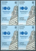 ESPAGNE SPANIEN SPAIN ESPAÑA 2024 100 YEARS OF TELEFÓNICA BLOCK 4V MNH ED 5740 - Unused Stamps