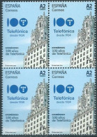 ESPAGNE SPANIEN SPAIN ESPAÑA 2024 100 YEARS OF TELEFÓNICA BLOCK 4V MNH ED 5740 - Ungebraucht