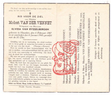 DP Modest Van Der Vennet ° Heusden Destelbergen 1867† 1945 X E. Van Rysselbergen / Wildero Seymortier Mastelinck Scheire - Devotion Images