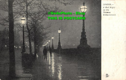 R417865 London. A Wet Night On The Thames Embankment. Tuck. Midnight London. Ser - Other & Unclassified