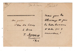 Carte Postale Avec Autographe Dédicacé Au Verso De La Main Du Poète Frederic Mistral - Schriftsteller