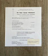 FRANCKX Xavier °HEVERLEE 1907 +LEUVEN 1982 - VERSONNEN - LOEDTS - DEWALLENS - Gewezen Kassier Raiffeisenkas Van Heverlee - Décès