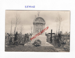 LENS-62-Monument-Cimetiere-Tombes-CARTE PHOTO Allemande-GUERRE 14-18-1 WK-MILITARIA- - Soldatenfriedhöfen