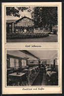 AK Bad Kösen, Hotel Cafe Konditorei Salzmann, Aussen- U. Innenansicht  - Bad Koesen