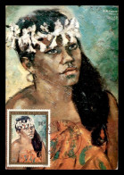 TAHITI - ILLUSTRATEUR H. ROBIN - FEMME - CARTE MAXIMUM - LES ARTISTES EN POLYNESIE FRANCAISE 1974 - Tahiti