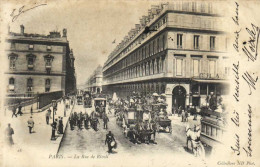 PARIS  La Rue De Rivoli Belle Animation Diligences Troupes En Marche Tambour En Tete Pionnière RV - Distretto: 01