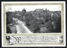 AK Nürnberg, Burg Und Ort Vom Hallertor Aus, Wappen  - Nuernberg