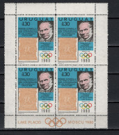 Uruguay 1979 Olympic Games Moscow / Lake Placid, Rowland Hill Block Of 4 MNH - Estate 1980: Mosca