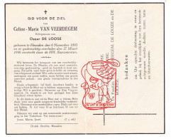 DP Celine Marie Van Veerdegem ° Heusden Destelbergen 1892 † 1946 X Oscar De Loose // De Rocker - Images Religieuses