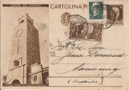 ITALIE - 1933 - CP ENTIER ILLUSTREE BILDPOSTKARTE "OPERE DEL REGIME" (LITTORIA) De ROMA FERROVIA => ANNONAY (ARDECHE) - Stamped Stationery