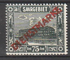 Saargebiet Dienst Nr. 15 Mit PF V, **, Befund Ney  - Altri & Non Classificati