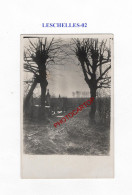 LESCHELLES-02-Cimetiere-Tombes-CARTE PHOTO Allemande-GUERRE 14-18-1 WK-MILITARIA- - Cementerios De Los Caídos De Guerra