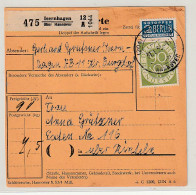 90 Pfg. Posthorn Portorichtig Auf Paketkiarte - Cartas & Documentos