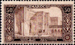 Maroc (Prot.Fr) Poste N* Yv: 75 Mi:33 Meknes Bab-el-Mansour Taille-douce (Trace De Charnière) - Ungebraucht