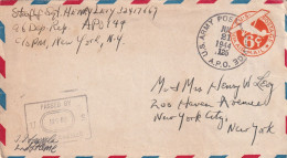 COVER USA. 21 JUL 44. APO 125. LA MOLAY. FRANCE. TO NEW YORK - Lettres & Documents