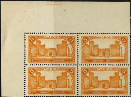 Maroc (Prot.Fr) Poste N** Yv:101 Mi:53 Fez Bab-Segma Coin D.feuille X4 - Ungebraucht