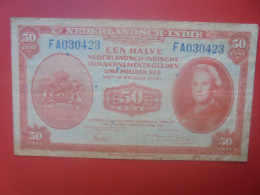 INDES NEERLANDAISES 50 Cent 1943 Circuler (B.33) - Nederlands-Indië