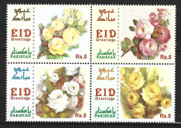 PAKISTAN. N°1351A-D De 2012. Roses. - Rosas