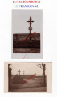 LE TRANSLOY-62-FOSSE COMMUNE-Cimetiere-Tombes-2x CARTES PHOTOS Allemandes-GUERRE 14-18-1 WK-MILITARIA- - War Cemeteries