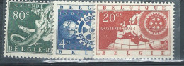 BELGIQUE - Neufs - 1954 - YT N°952-953-954-5e Conférence Régionale Du Rotary Club - Unused Stamps