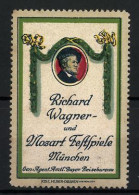 Reklamemarke München, Richard Wagner- Und Mozart Festspiele, Portrait Wagner's  - Erinnophilie