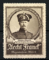 Reklamemarke Aecht Franck Regentenserie: Bild 11, Johann Albrecht - Regent Des Herzogtums Braunschweig  - Erinnophilie