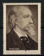 Reklamemarke Portrait Des Dichters Emanuel Geibel  - Erinnophilie