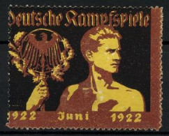 Reklamemarke Deutsche Kampfspiele Juni 1922, Sportler Mit Wappen  - Erinnophilie