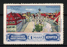 Reklamemarke Kempten, Rathausplatz, Allgemeiner Rabatt-Sparverein  - Vignetten (Erinnophilie)