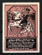 Künstler-Reklamemarke Franz Roth, Marktredwitz, 24. Deutscher Philatelistentag 1912, Postreiter  - Cinderellas