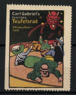 Reklamemarke München, Oktoberfest 1912, Carl Gabriel's Lustiges Teufelsrad  - Erinnophilie