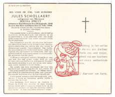 DP Jules Schollaert 47j. ° Destelbergen 1900 † 1948 X Bertha Spruyt - Andachtsbilder