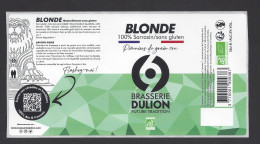 Etiquette De Bière Blonde 100% Sarrasin Sans Gluten  -  Brasserie Dulion  à  Rillieux La Pape   (69) - Bier