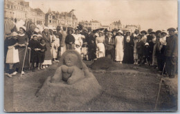 14 DEAUVILLE - CARTE PHOTO - Concours De Sable Sur La Plage  - Deauville