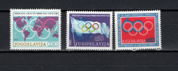 Yugoslavia 1978/1980 Olympic Games 3 Stamps MNH - Autres & Non Classés