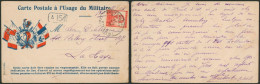 Carte Postale à L'usage Du Militaire + 10ctm Pellens Obl P.M.B. (1915) > LA Haye / Franchise Biffé. - Belgisch Leger