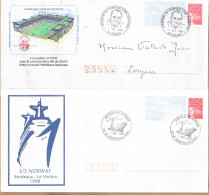 Entiers Enveloppes Commerciales Timbres Luquet Oblitération Manuel Temporaire Sedan 2000 Et Le Verdon Sur Mer 1998 - Enveloppes Repiquages (avant 1995)