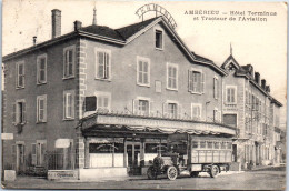 01 AMBERIEUX - L'hotel Terminus & Tracteur De L'aviation  - Ohne Zuordnung