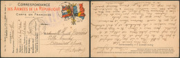 Correspondance Militaire (république Française) Expédié De L'école Militaire De Paris + Cachet Violet > Bernières-S-Mer - Oorlog 1914-18