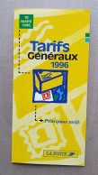 Tarifs Généraux La Poste Mars 1996 - Documents Of Postal Services