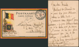 Carte Postale (drapeau) En Franchise Obl P.M.B. 6 (29/VIII/18) > Capitaine Chaulet, Arùée Belge En Campagne. - Armée Belge
