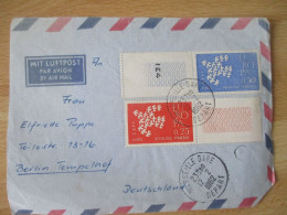 LETTRE TIMBRE EUROPA 1962 LES DEUX VALEURS BORD DE FEUILLE - Storia Postale