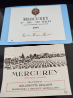 DEUX ÉTIQUETTES VIN DE BOURGOGNE/MERCUREY - Bourgogne