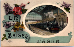 47 AGEN  - Un Baiser, Carte Souvenir (train) - Agen