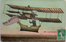 45 LANGESSE - Une Pensee, Carte Souvenir, Avion. - Autres & Non Classés