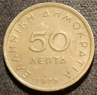GRECE - GREECE - 50 LEPTA 1976 - République - Markos Botsaris - KM 115 - Griechenland