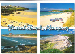 SCENES FROM FISTRAL BEACH, NEWQUAY, CORNWALL, ENGLAND. USED POSTCARD My7 - Newquay