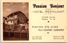 25 JOUGNE - Hotel Restraurant PENSION BONJOUR  - Autres & Non Classés