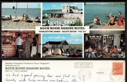 England Rock House Marine Hotel Thurlestone Devon Panoramic Large Size 1980 - Hotel's & Restaurants